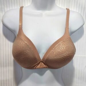 34DD Tan Bra w/o Underwire, Padded Push Up